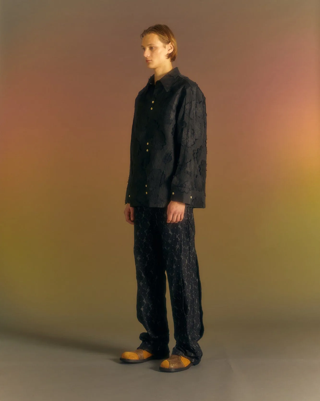 FLOWER EMBROIDERY SHIRTS atb1026m(BLACK) sold by Andersson Bell product image thumbnail 5