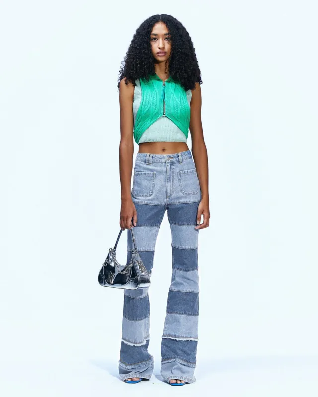 MAHINA BLOCKING PATCHWORK JEANS apa607w(WASHED BLUE) sold by Andersson Bell