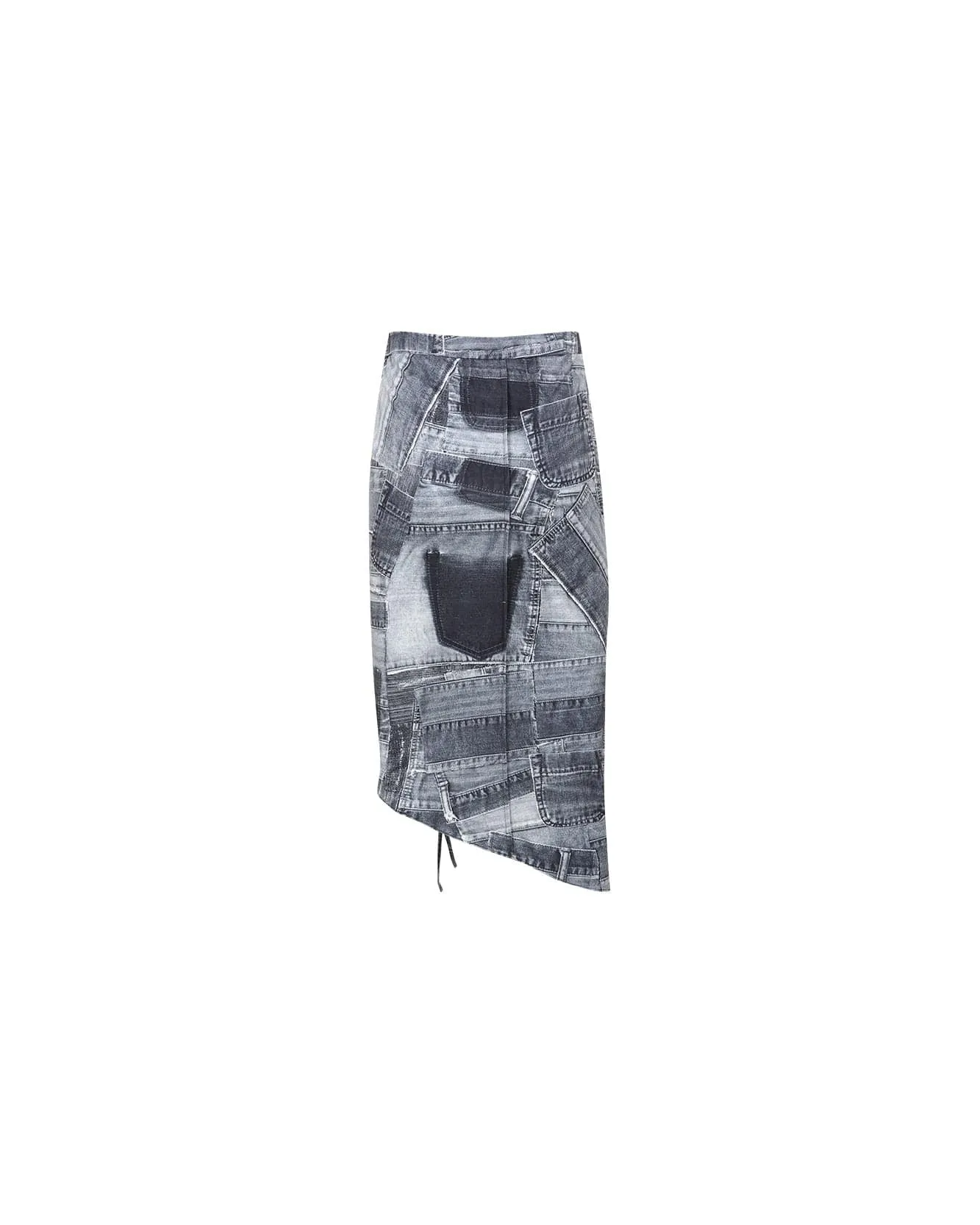 (WOMEN) ANJA PATCH PRINT SKIRT apa652w(BLACK) sold by Andersson Bell product image thumbnail 4