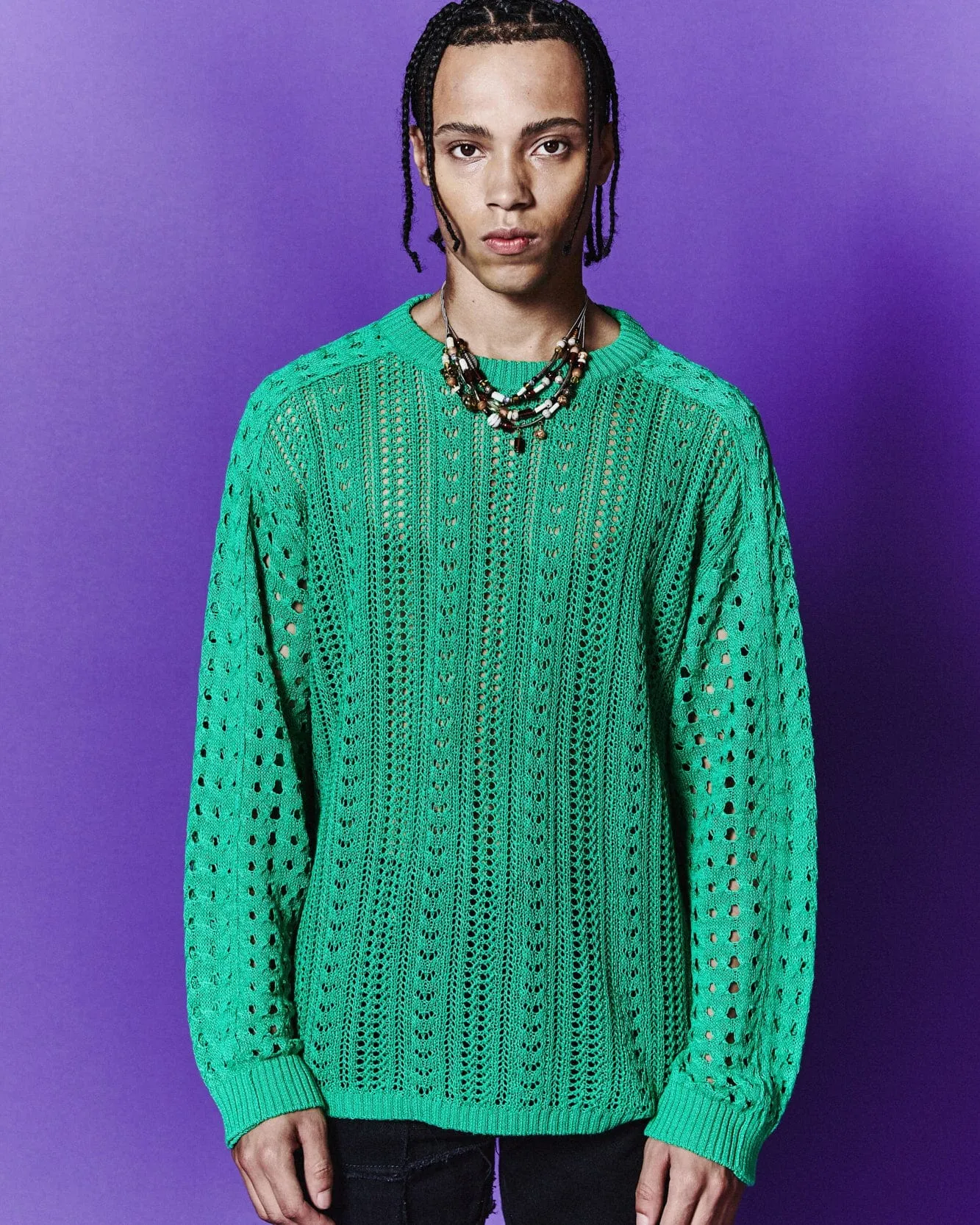 RODRI CREW-NECK SWEATER atb1071m(GREEN) sold by Andersson Bell