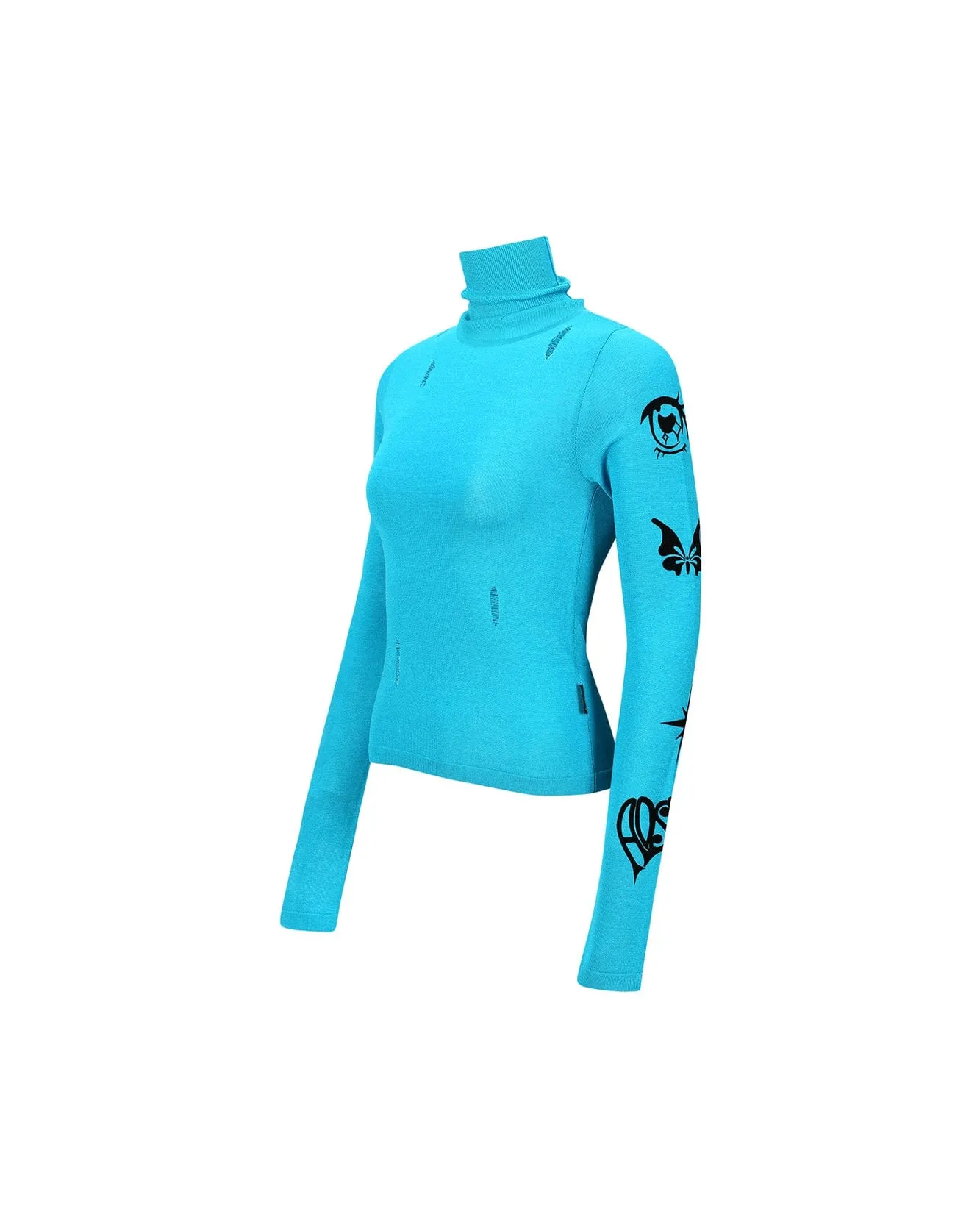 (WOMEN) AUGEN FLOCKING INNER KNIT TOP atb999w(BLUE) sold by Andersson Bell product image thumbnail 3