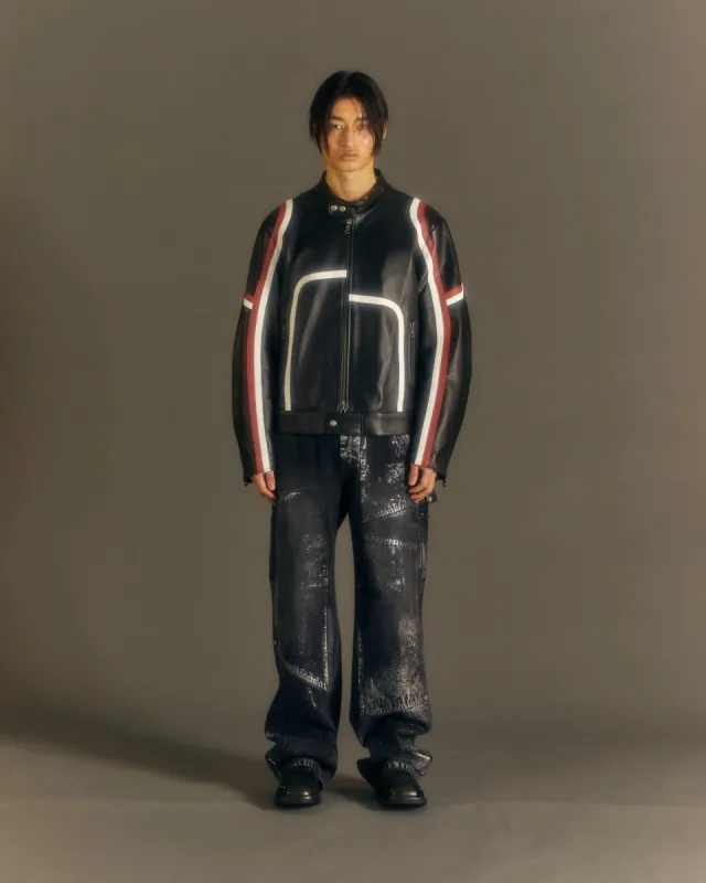 MOTORCYCLE LEATHER JACKET awa559m(BLACK) sold by Andersson Bell