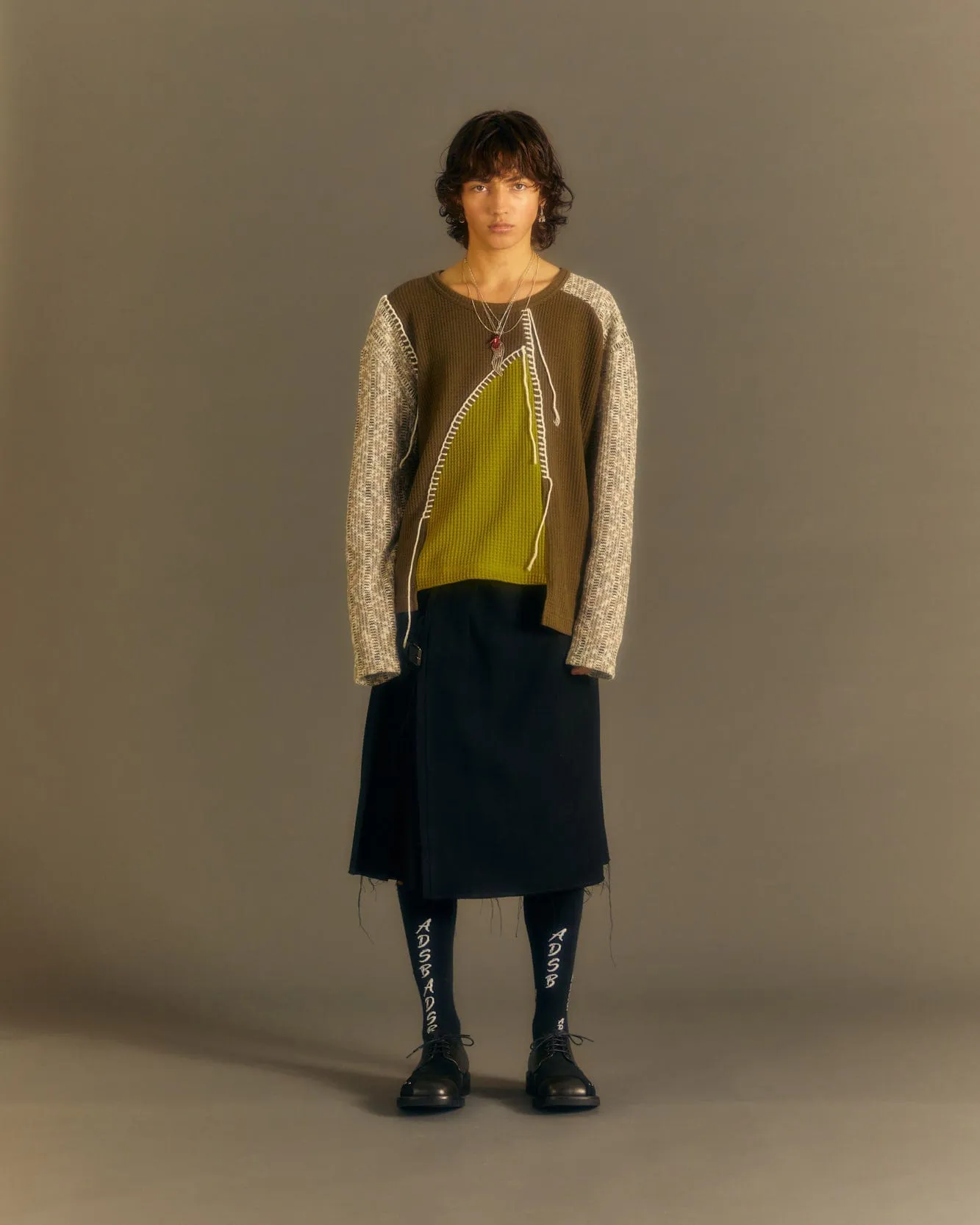 CHATRE CREW-NECK SWEATER atb1014m(BROWN) sold by Andersson Bell