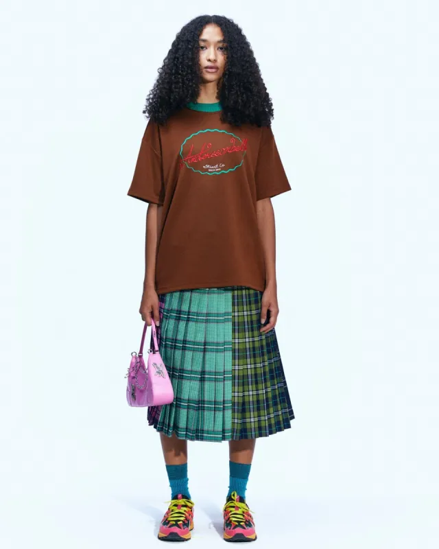 (ESSENTIAL) UNISEX LOGO EMBROIDERY PONTE T-SHIRTS atb902u(BROWN) sold by Andersson Bell