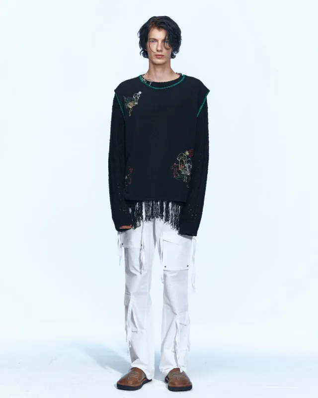 MUSHMAN EMBROIDERY KNIT VEST atb956m(BLACK) sold by Andersson Bell