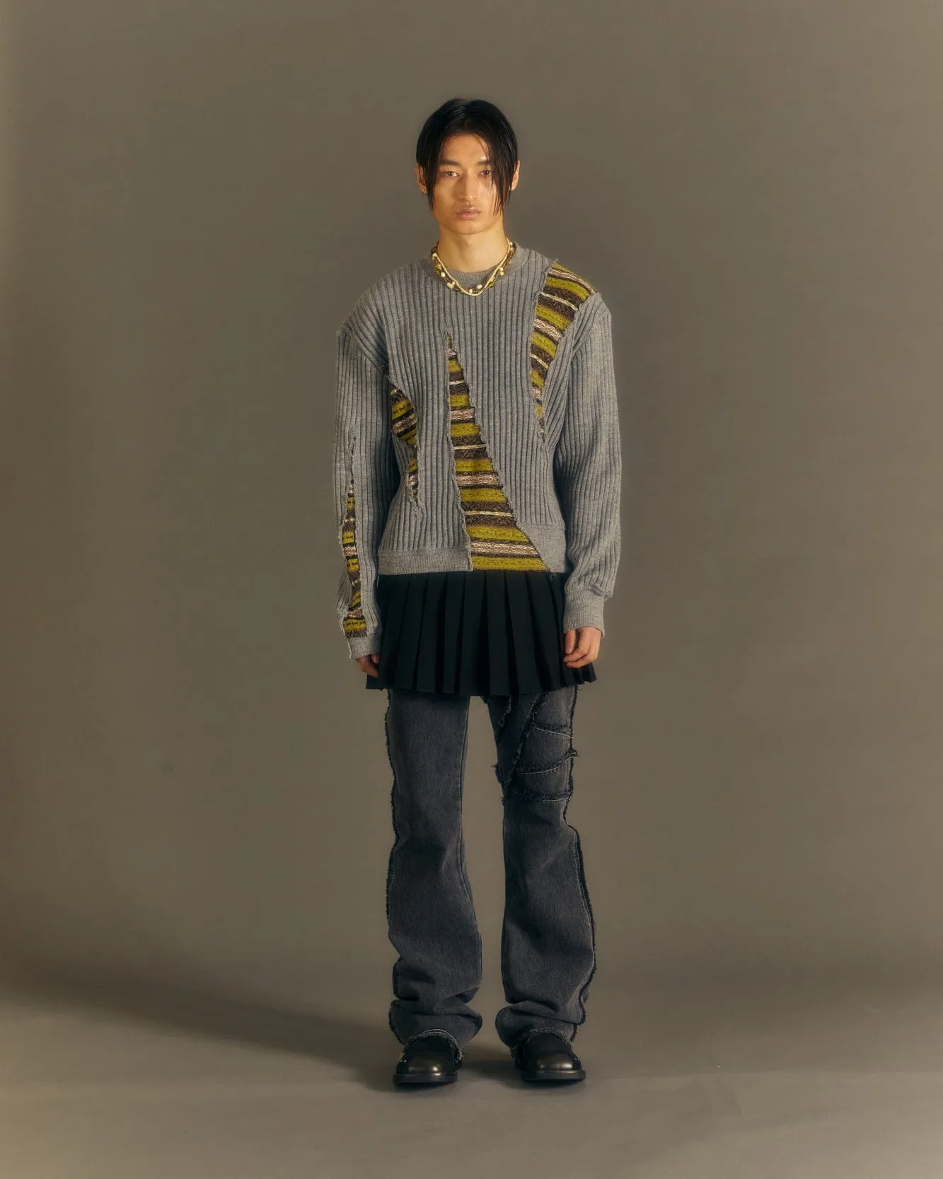 NORDIC CREW-NECK SWEATER atb1031m(GREY) sold by Andersson Bell product image thumbnail 5