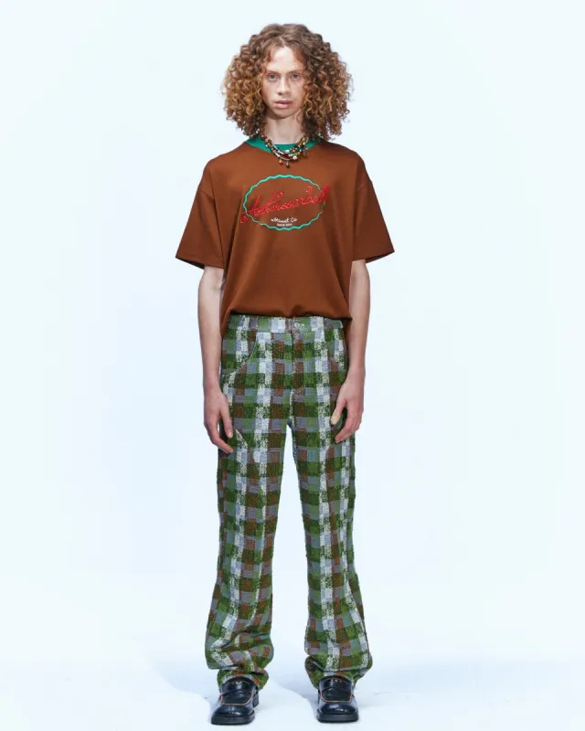 (ESSENTIAL) UNISEX LOGO EMBROIDERY PONTE T-SHIRTS atb902u(BROWN) made by Andersson Bell