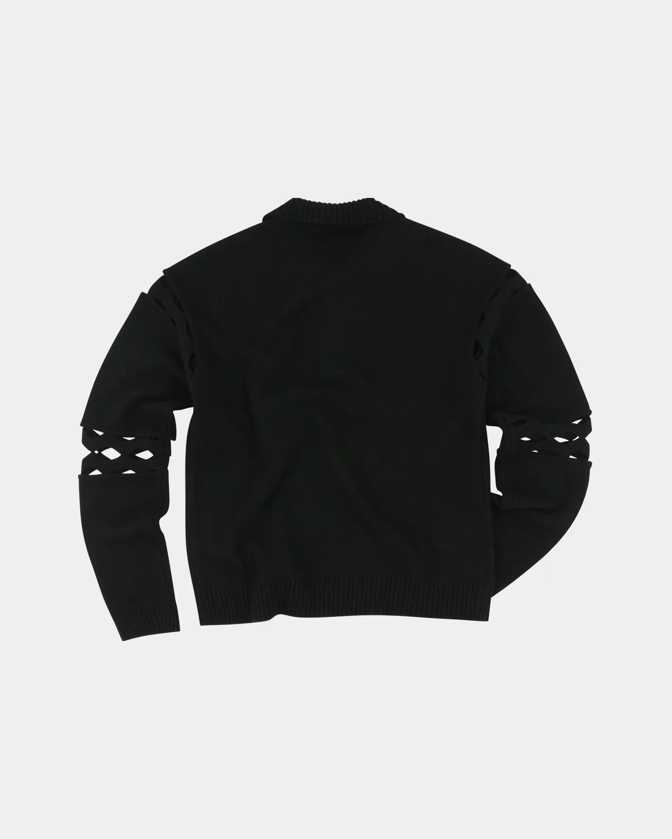 CUT OUT POLO SWEATER atb1158m(BLACK) sold by Andersson Bell product image thumbnail 3