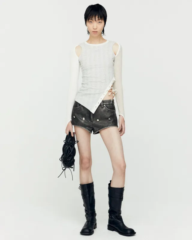 BRAIDS CUT-OUT TOP atb1179w(OATMEAL) sold by Andersson Bell