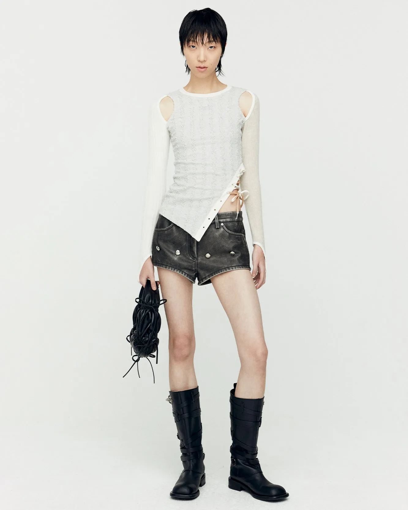 BRAIDS CUT-OUT TOP atb1179w(OATMEAL) sold by Andersson Bell