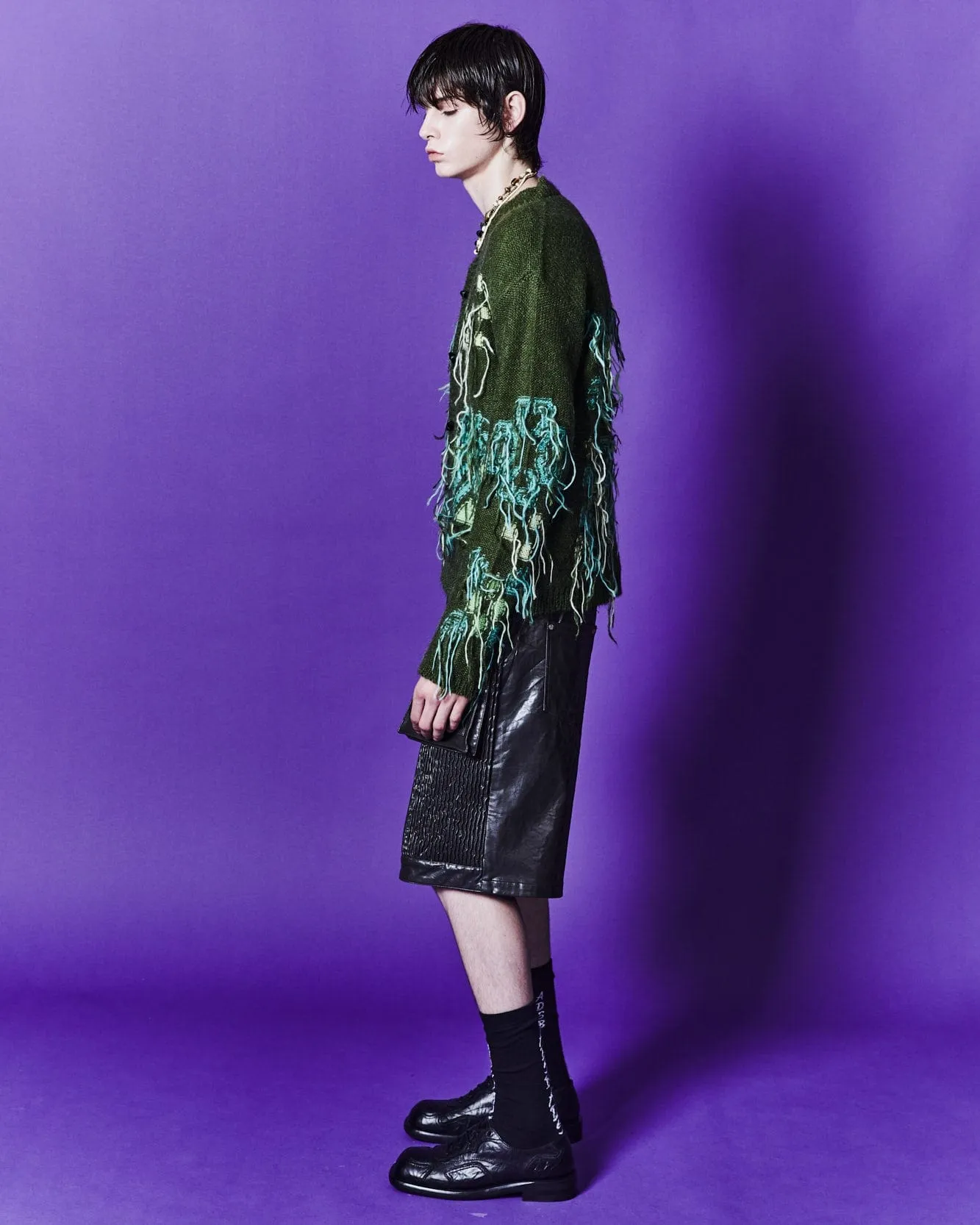 MACARON INTARSIA CARDIGAN atb1069m(KHAKI) sold by Andersson Bell product image thumbnail 5