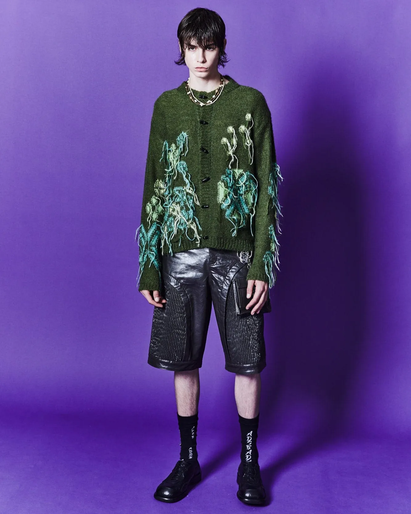 MACARON INTARSIA CARDIGAN atb1069m(KHAKI) sold by Andersson Bell