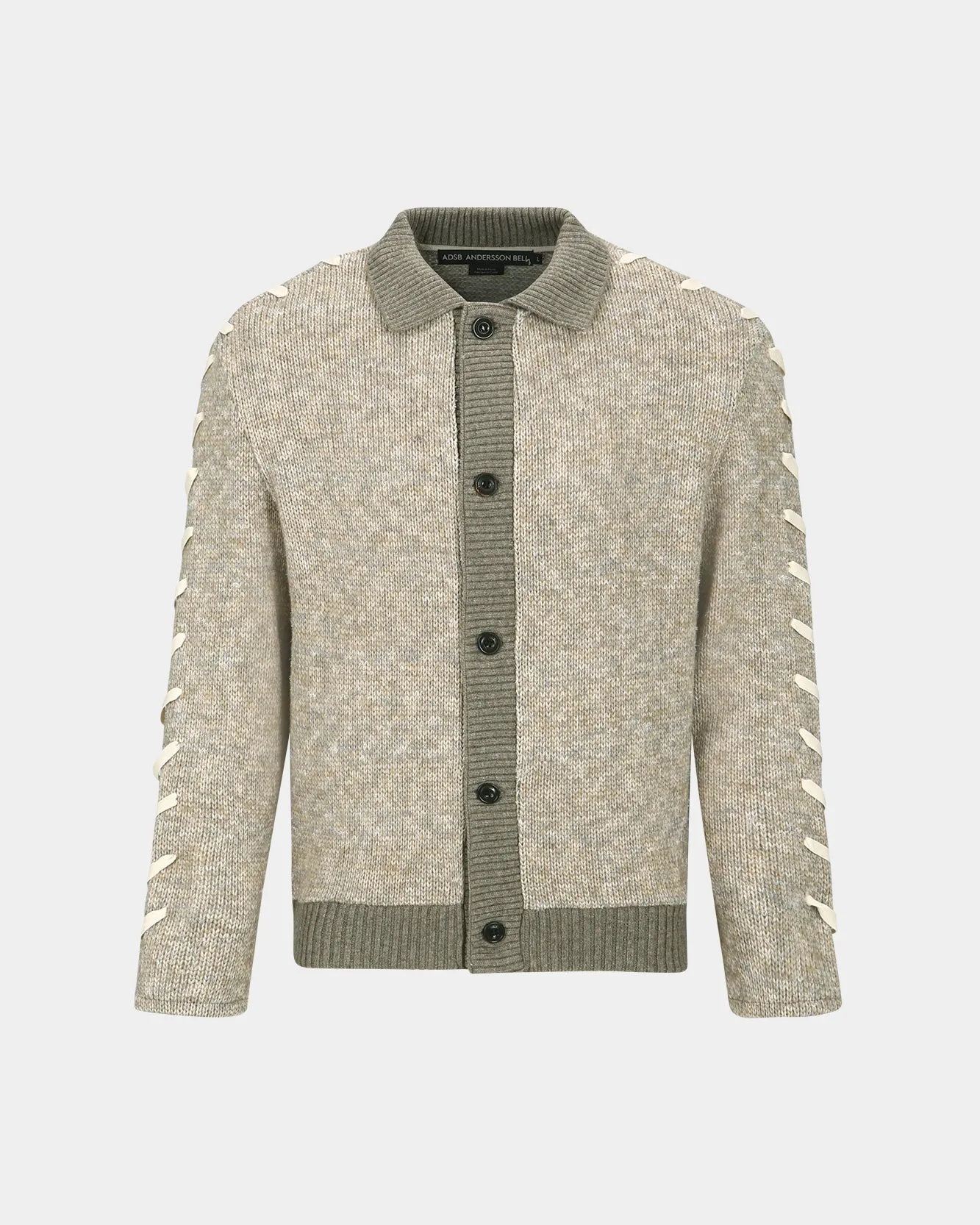 UNBLEACHED LACE UP CARDIGAN atb1174m(BEIGE) sold by Andersson Bell product image thumbnail 2