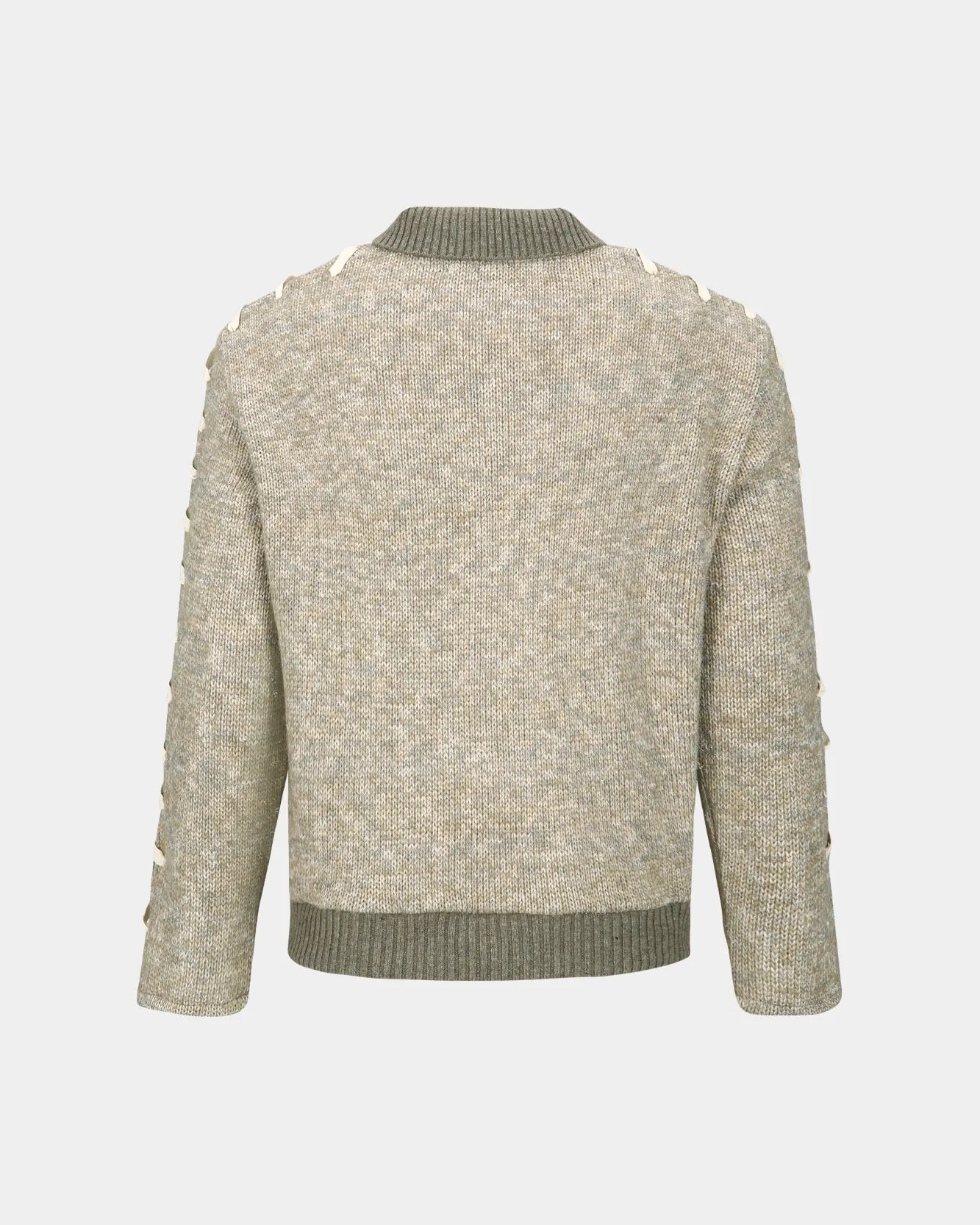 UNBLEACHED LACE UP CARDIGAN atb1174m(BEIGE) sold by Andersson Bell product image thumbnail 4