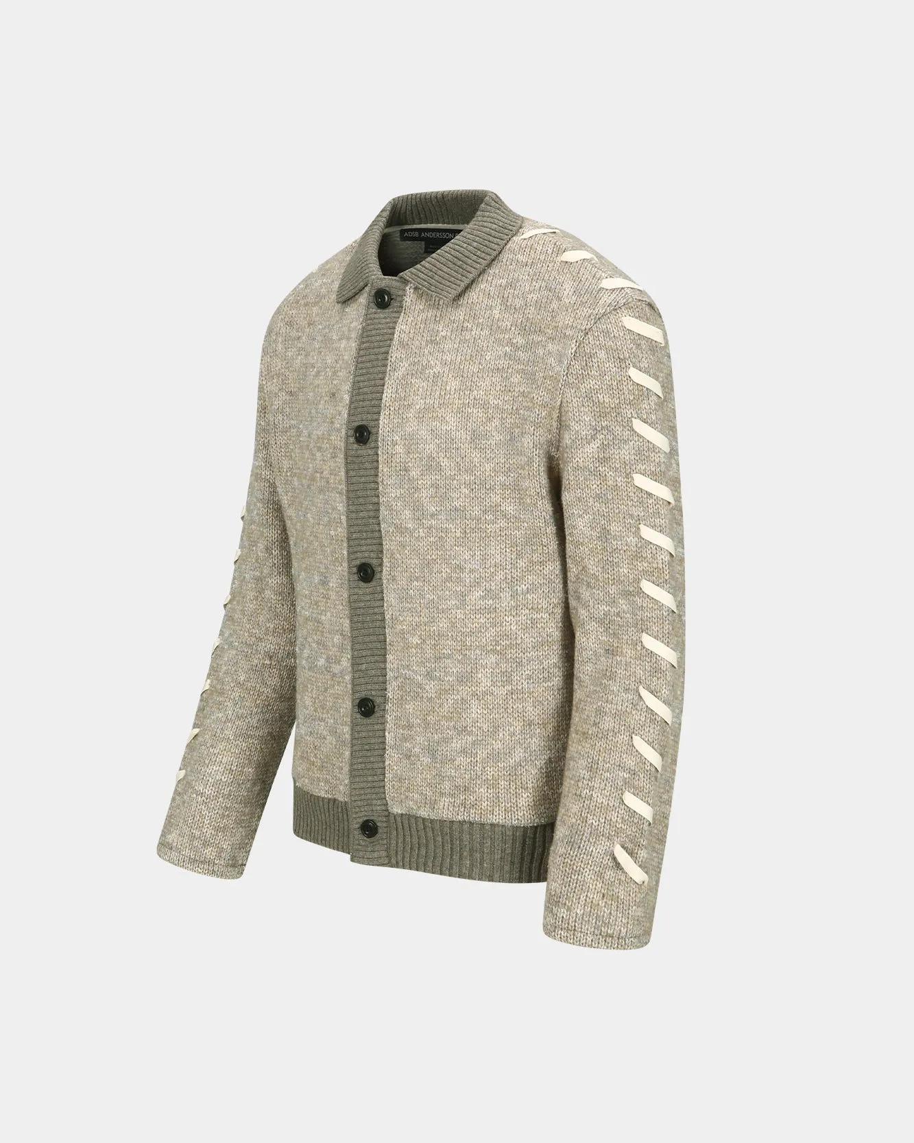 UNBLEACHED LACE UP CARDIGAN atb1174m(BEIGE) sold by Andersson Bell product image thumbnail 3