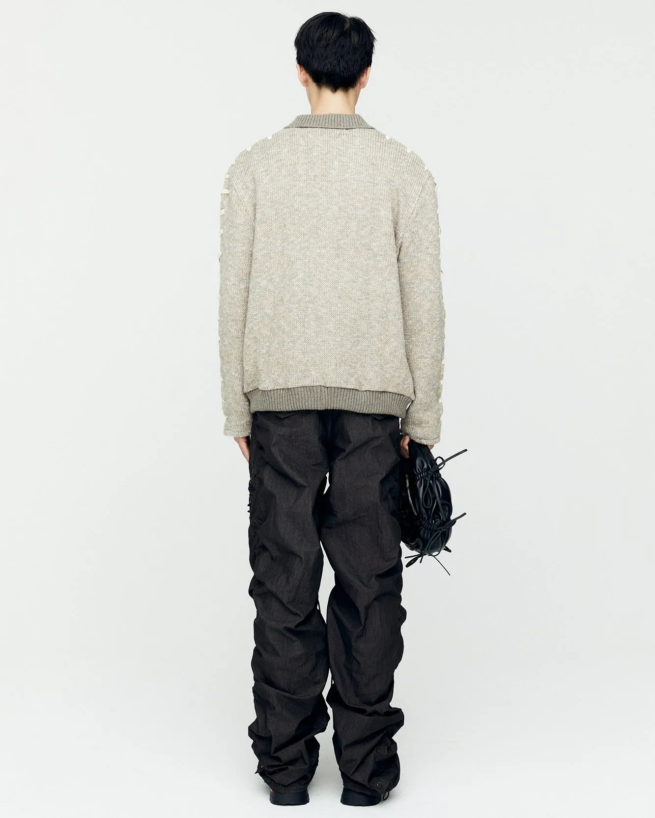 UNBLEACHED LACE UP CARDIGAN atb1174m(BEIGE) sold by Andersson Bell product image thumbnail 5