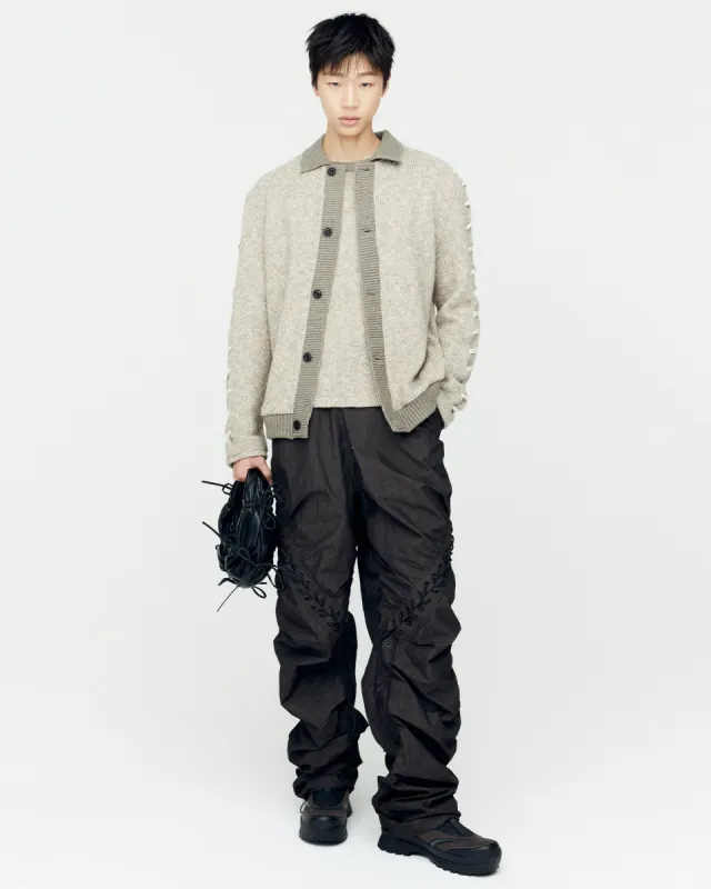 UNBLEACHED LACE UP CARDIGAN atb1174m(BEIGE) sold by Andersson Bell