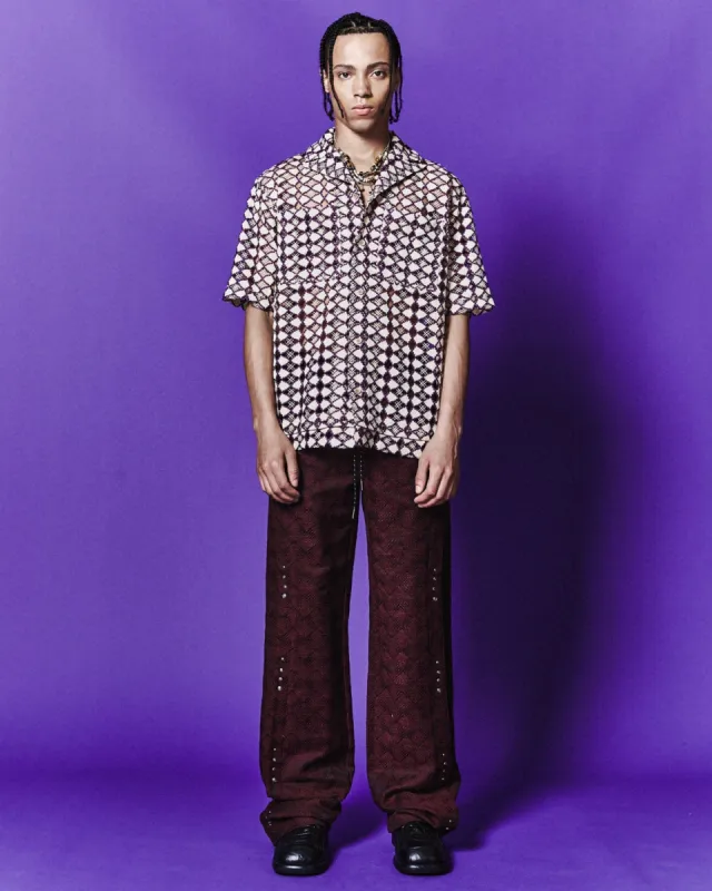 LETTO SHEER OPEN COLLAR SHIRTS atb1049m(BEIGE) sold by Andersson Bell