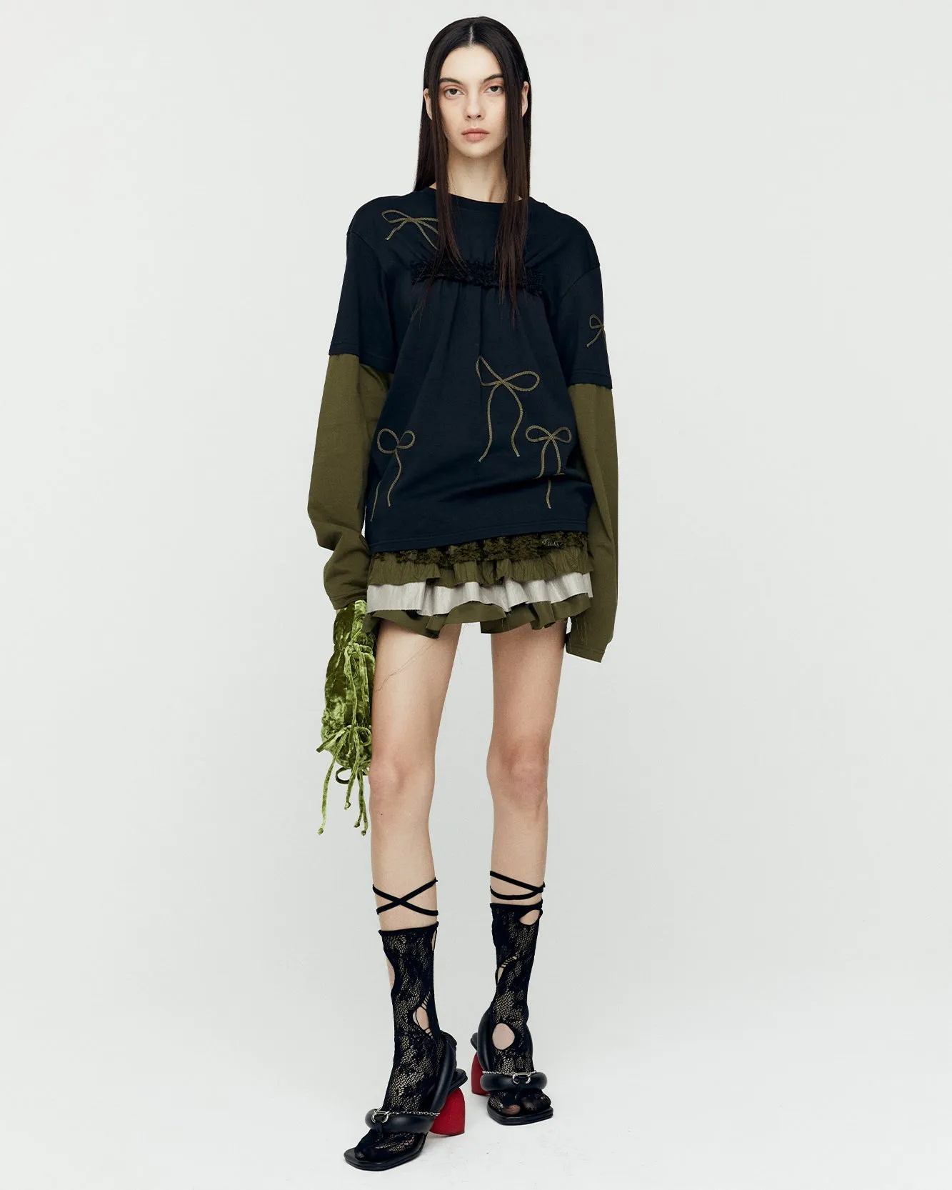 (ESSENTIAL) FRILL T-SHIRTS atb1209w(BLACK) sold by Andersson Bell