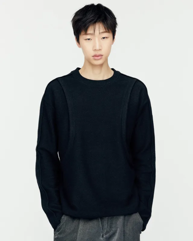 AMANES CREW-NECK SWEATER atb1172m(BLACK) made by Andersson Bell