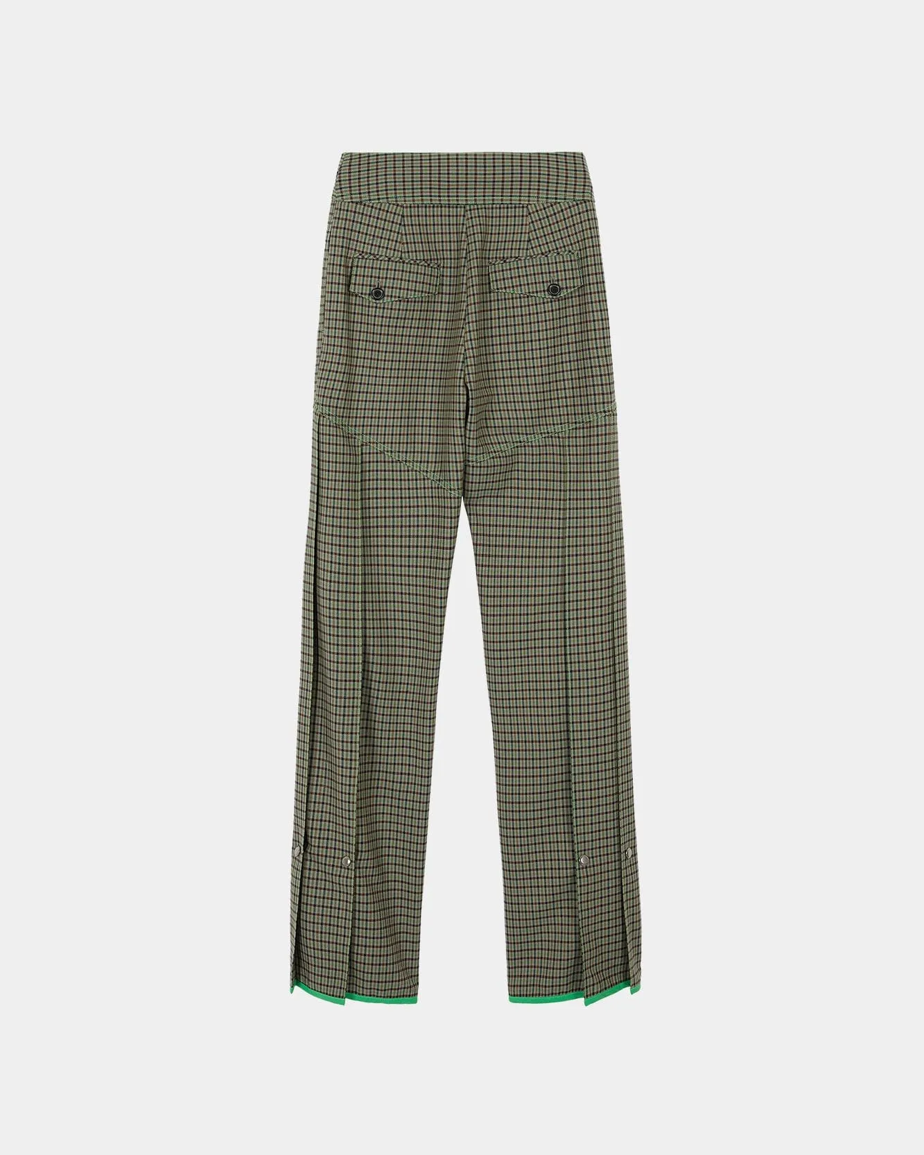 (WOMEN) CELINA SIDE PLEATS PANTS apa512w(GREEN CHECK) sold by Andersson Bell product image thumbnail 4