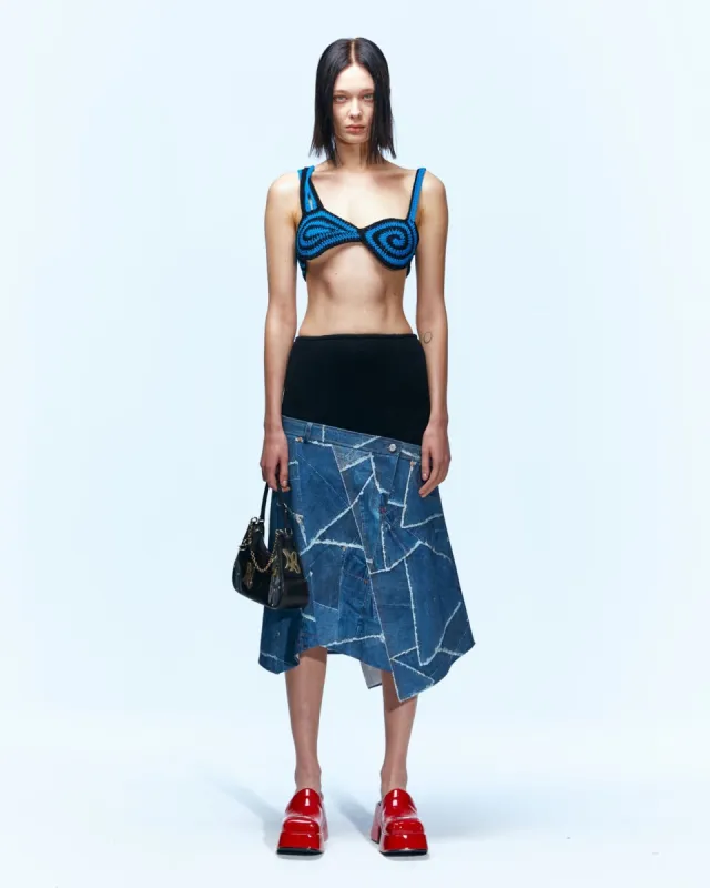 BAGGY PATCH-EFFECT SKIRT apa632w(BLACK) made by Andersson Bell