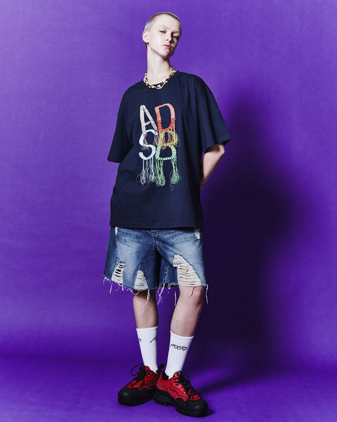 (ESSENTIAL) UNISEX ADSB CATERPILLAR T-SHIRTS atb1125u(NAVY) sold by Andersson Bell product image thumbnail 5