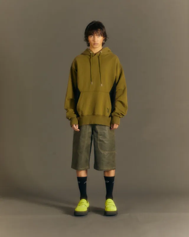MESH PANEL CONTRAST HOODIE atb869m(KHAKI) sold by Andersson Bell