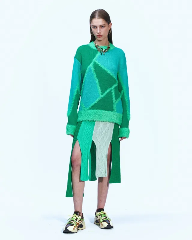 UNISEX REIMS23 INTARSIA SWEATER atb858u(GREEN/LIME) sold by Andersson Bell