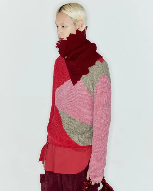 FITE CREW-NECK SWEATER atb1164m(RED/PINK) made by Andersson Bell