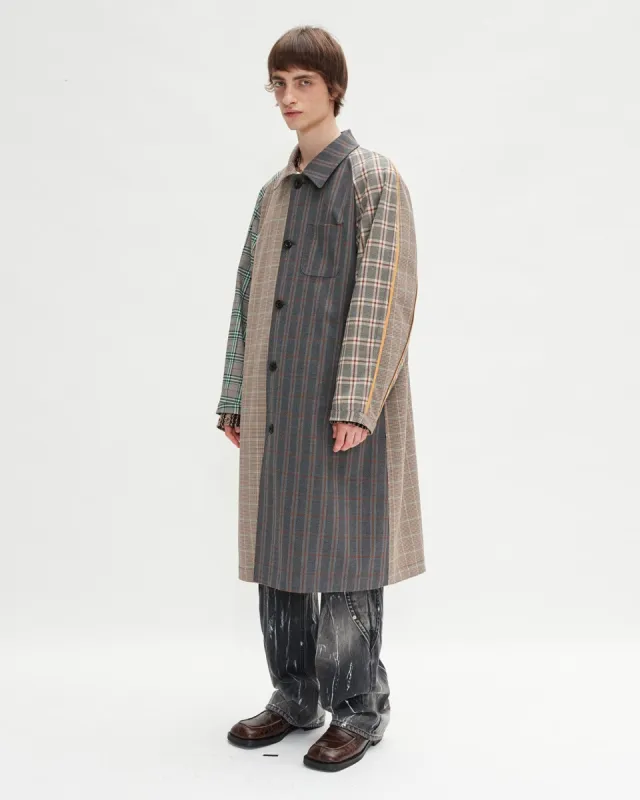UNISEX CHECKED RAGLAN COAT awa413u(MULTI COLOR) sold by Andersson Bell