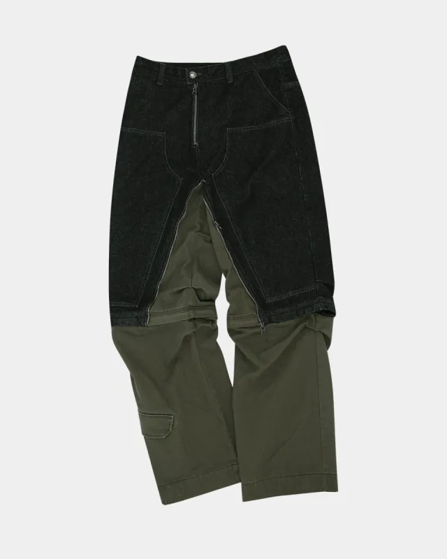MILLY DETACHABLE CARPENTER JEANS apa691m(BLACK / KHAKI) sold by Andersson Bell