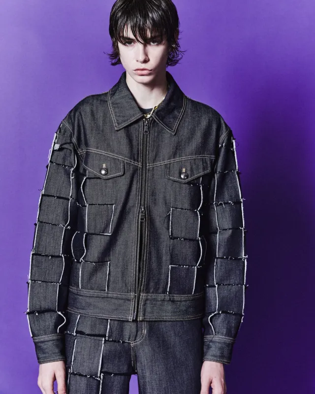 UNISEX NEW PATCHWORK DENIM JACKET awa585u(INDIGO) sold by Andersson Bell