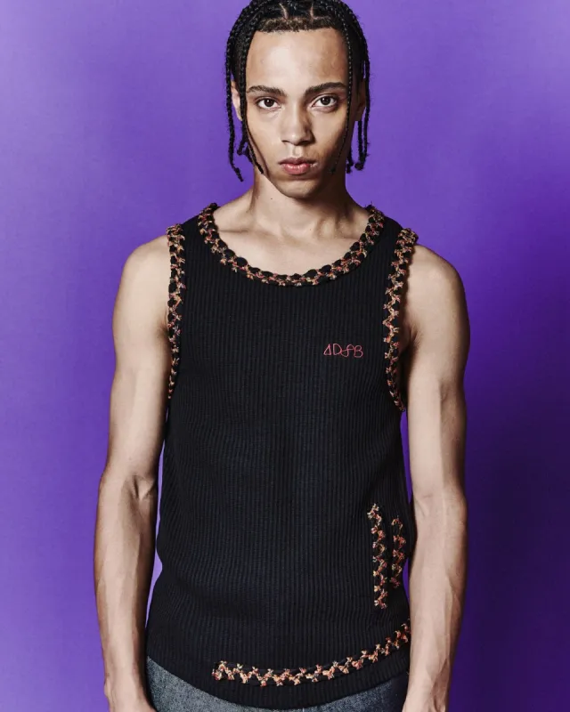 JUNE MAN WAFFLE SLEEVELESS atb1082m(BLACK) sold by Andersson Bell