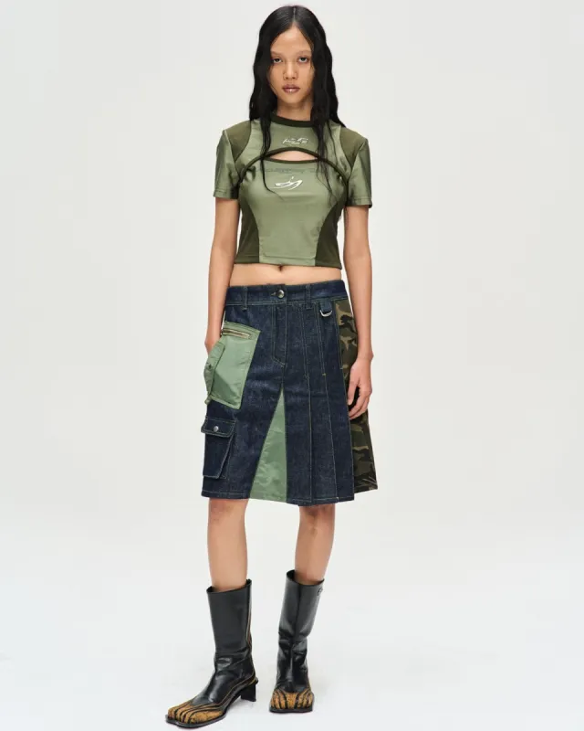 (ESSENTIAL)(WOMEN) CUT-OUT RACING T-SHIRTS atb1097w(KHAKI) made by Andersson Bell