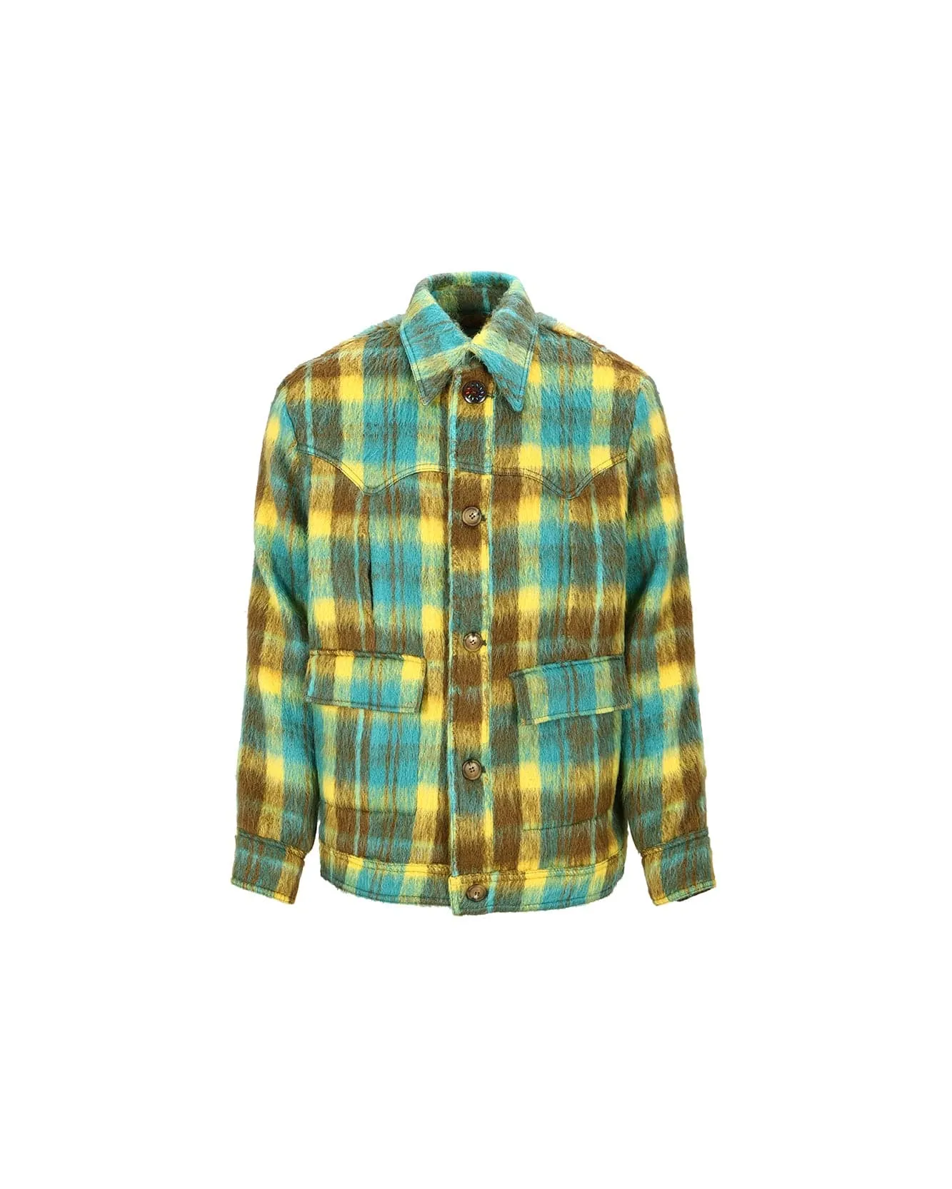 CHAUNY WOOL CHECK JACKET awa568m(YELLOW/BROWN) sold by Andersson Bell product image thumbnail 2