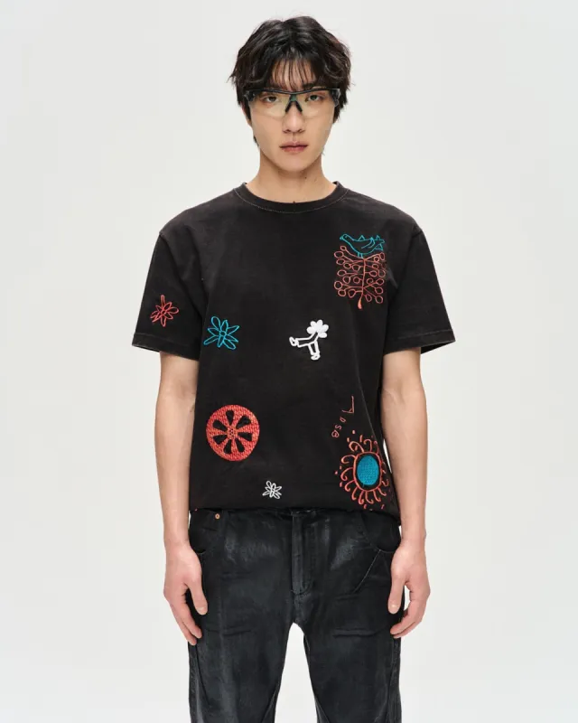 (ESSENTIAL) UNISEX MARCH EMBROIDERY T-SHIRTS atb1088u(BLACK) made by Andersson Bell