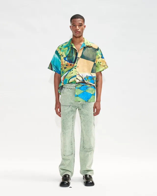 UNISEX IMPRESSIONIST PRINTED SHIRT atb685u(GREEN) sold by Andersson Bell
