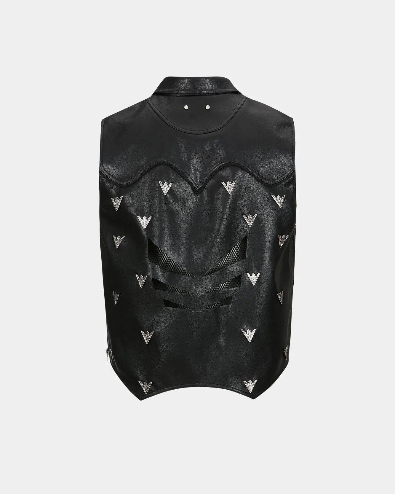 UNISEX METALIC FAUX-LEATHER VEST awa596u(BLACK) sold by Andersson Bell product image thumbnail 4