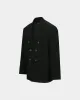 SOE TWILL WOOL WRAP DOUBLE BREASTED JACKET awa629m(BLACK) sold by Andersson Bell