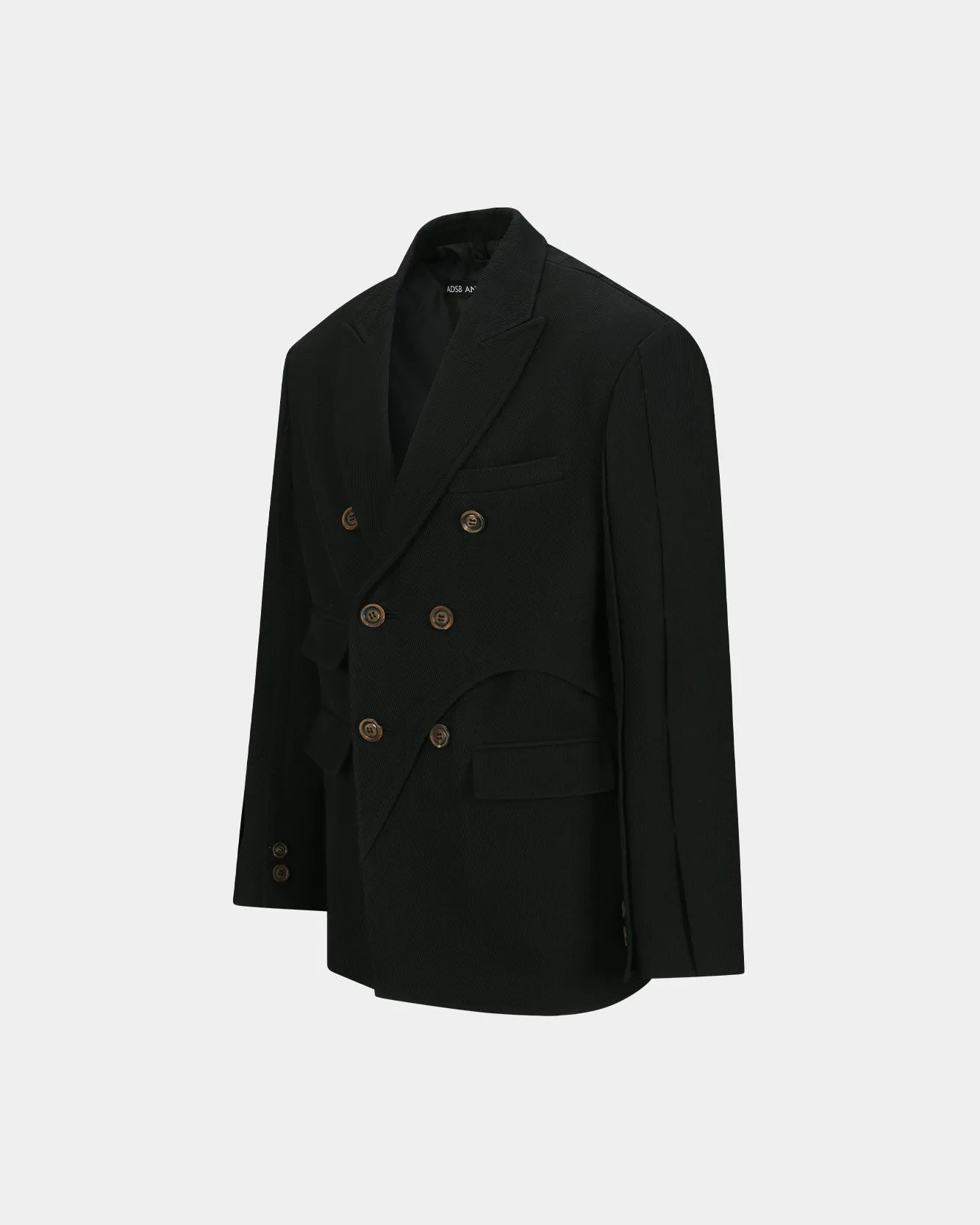 SOE TWILL WOOL WRAP DOUBLE BREASTED JACKET awa629m(BLACK) sold by Andersson Bell product image thumbnail 3