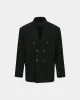 SOE TWILL WOOL WRAP DOUBLE BREASTED JACKET awa629m(BLACK) sold by Andersson Bell