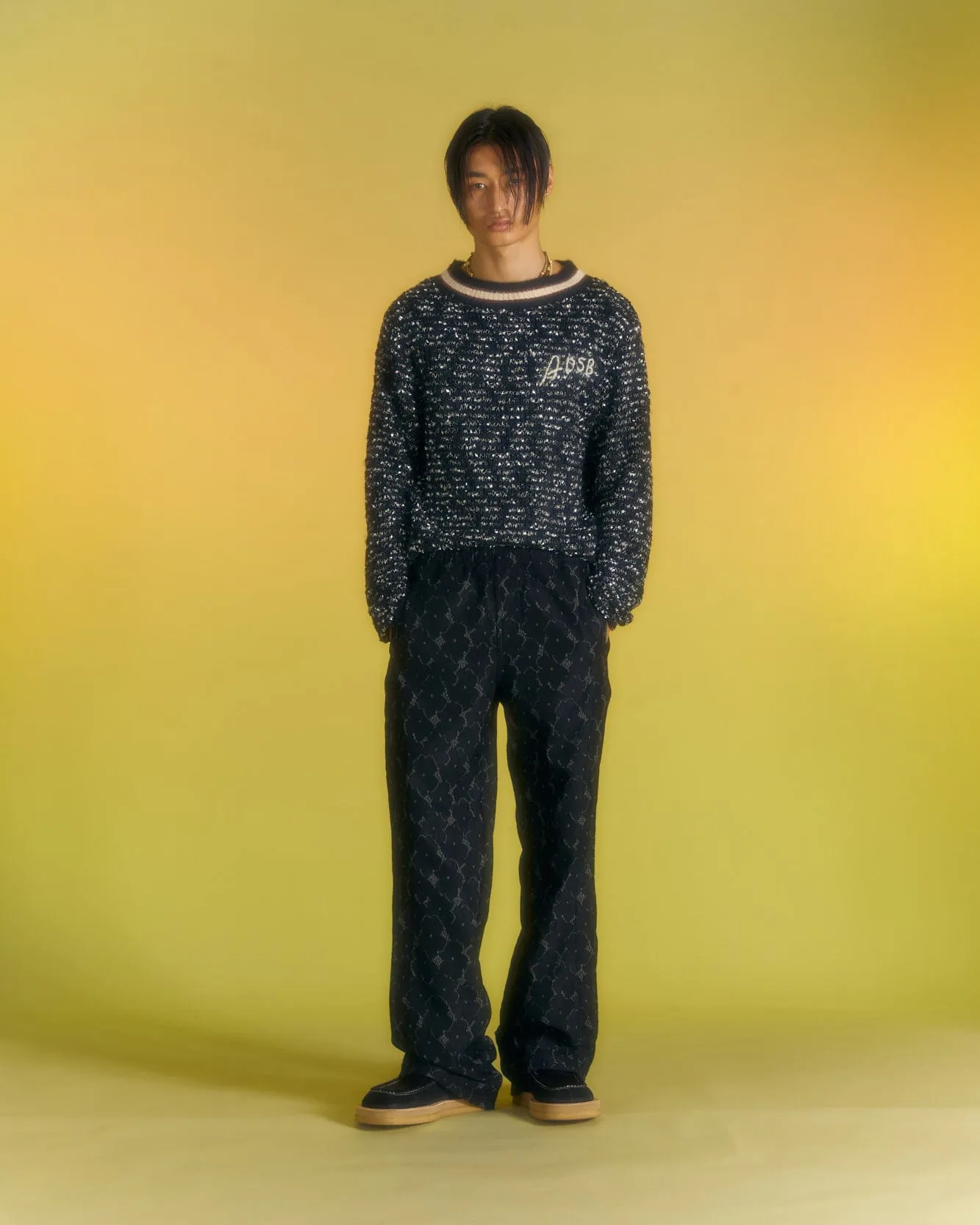 FLOWER LACE TRACK PANTS apa678m(BLACK) sold by Andersson Bell