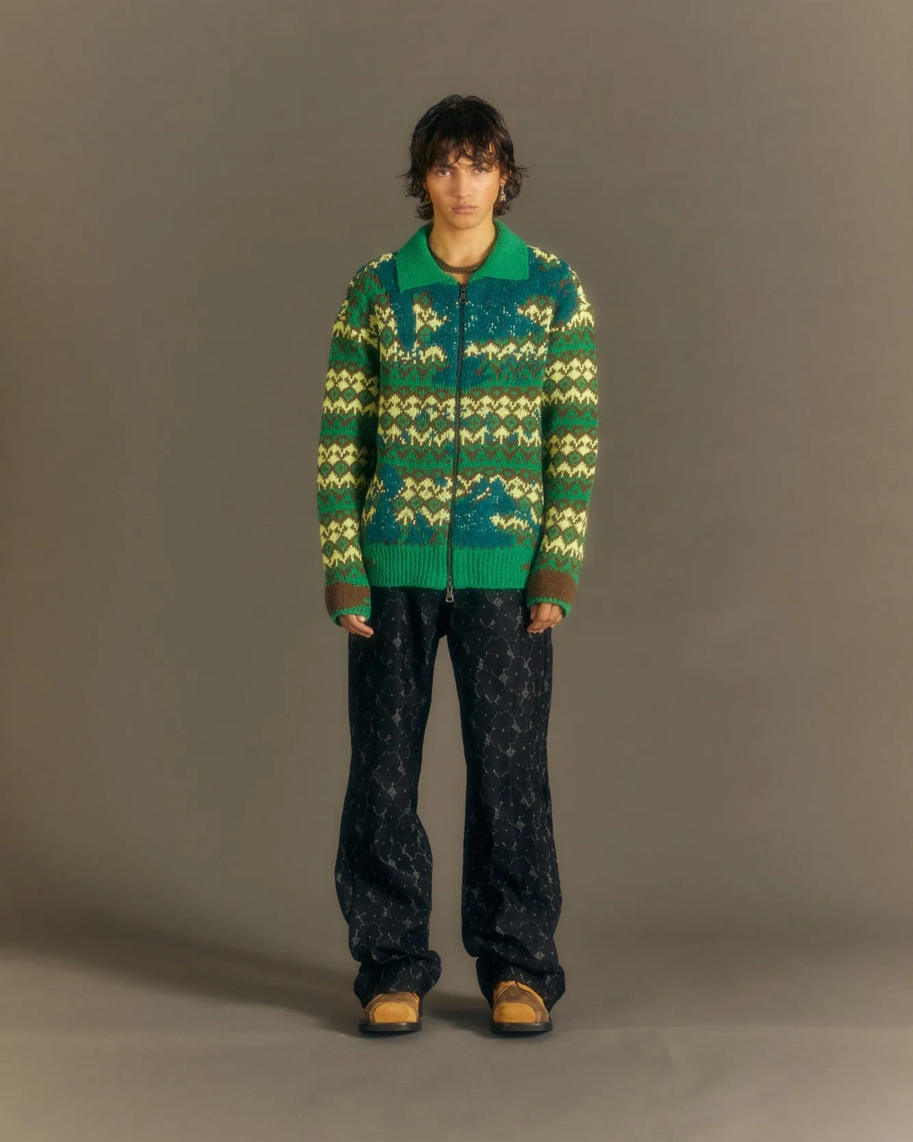 FLOWER LACE TRACK PANTS apa678m(BLACK) sold by Andersson Bell product image thumbnail 4