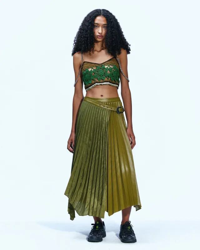 NICOLA DOUBLE PLEATS SKIRTS apa602w(KHAKI) sold by Andersson Bell