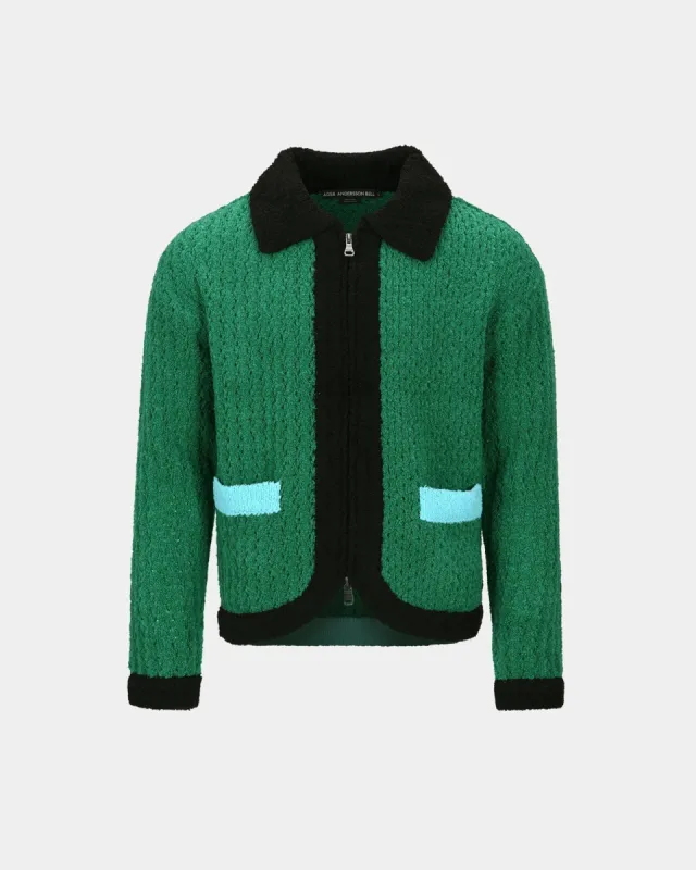 ELASS COLOR BLOCK CARDIGAN atb1075m(GREEN) sold by Andersson Bell