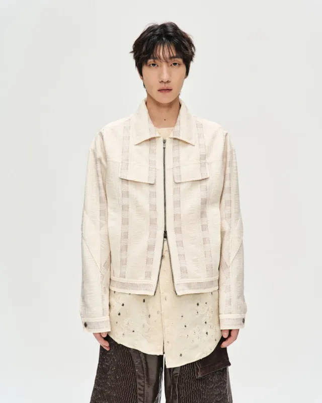 FABRIAN SHEER ZIP-UP JACKET awa586m(ECRU) sold by Andersson Bell