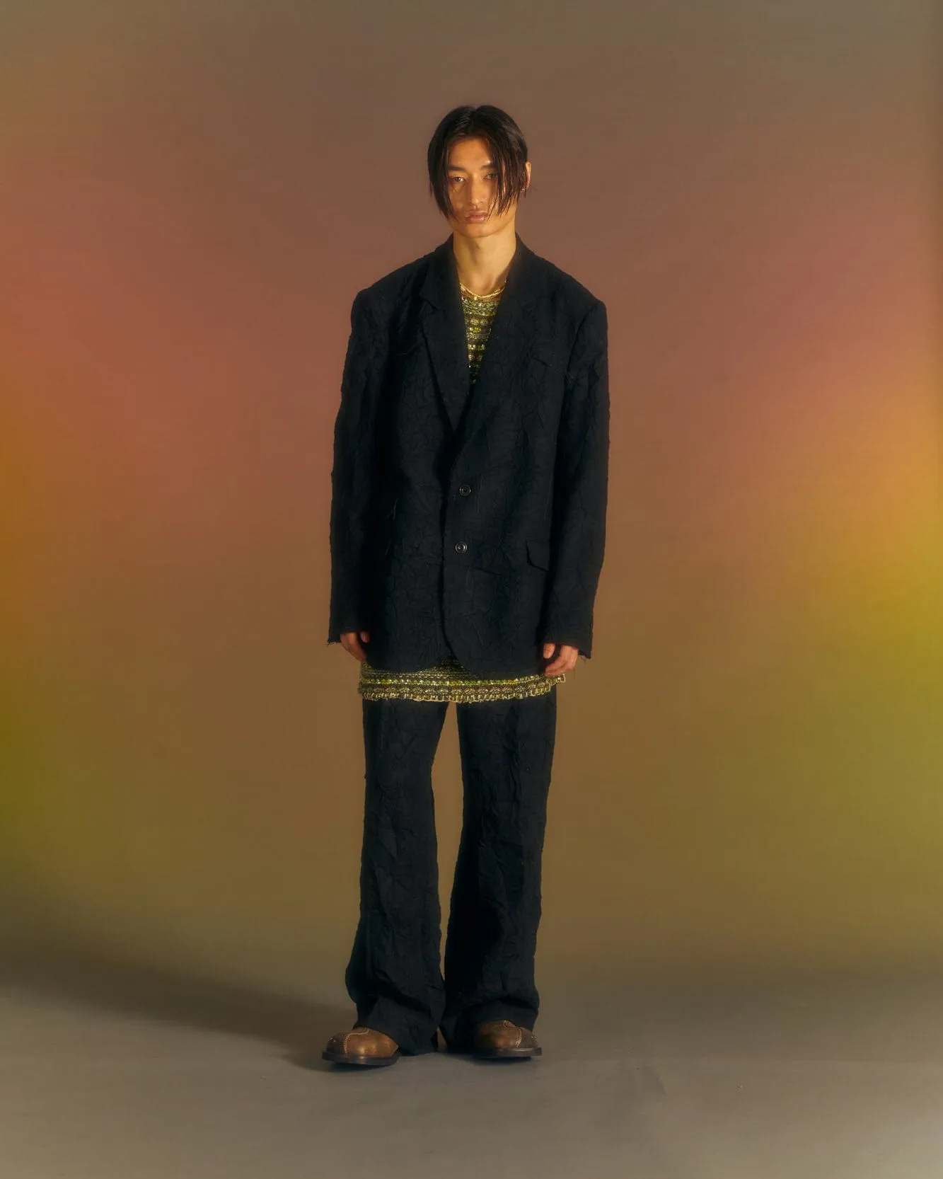 BELFORT WOOL WIDE-LEG TROUSERS apa680m(BLACK) sold by Andersson Bell product image thumbnail 5