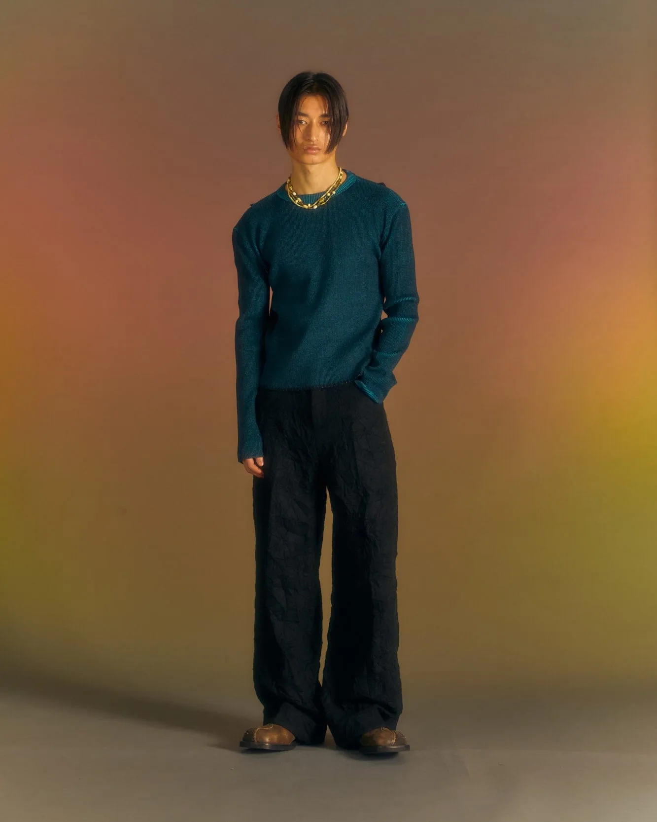 BELFORT WOOL WIDE-LEG TROUSERS apa680m(BLACK) sold by Andersson Bell product image thumbnail 4