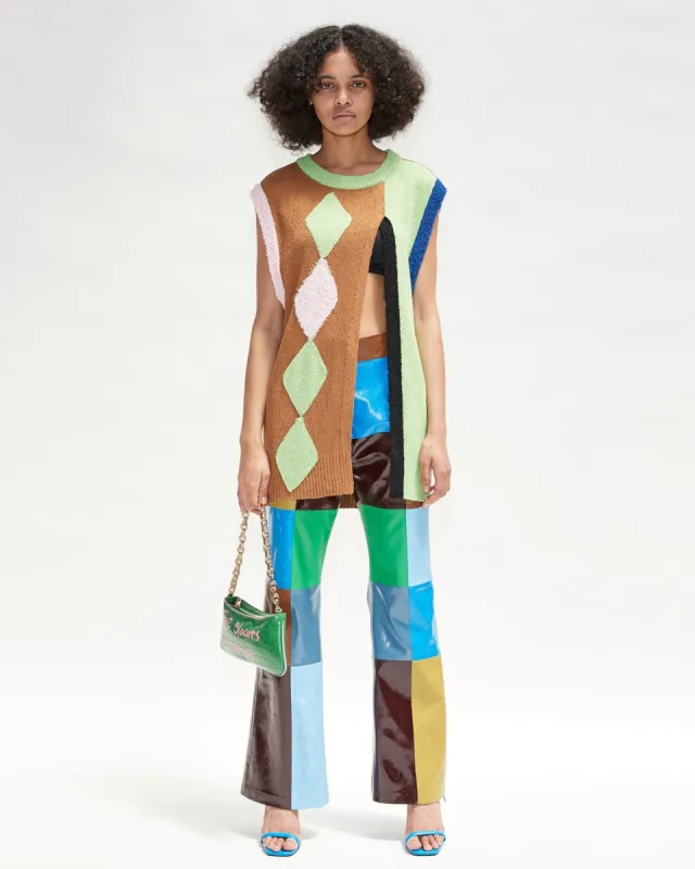 (WOMEN) PIG TALE ARGYLE KNIT VEST atb714w(BROWN) sold by Andersson Bell